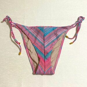PILYQ Women's NST Tie Teeny w Metallic Glitters Bikini Bottom Size L